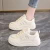 Thick-soled Foot-showing Small Bread Shoes Lace-up Round Head Casual Board Shoes Women's Autumn New Super Fire