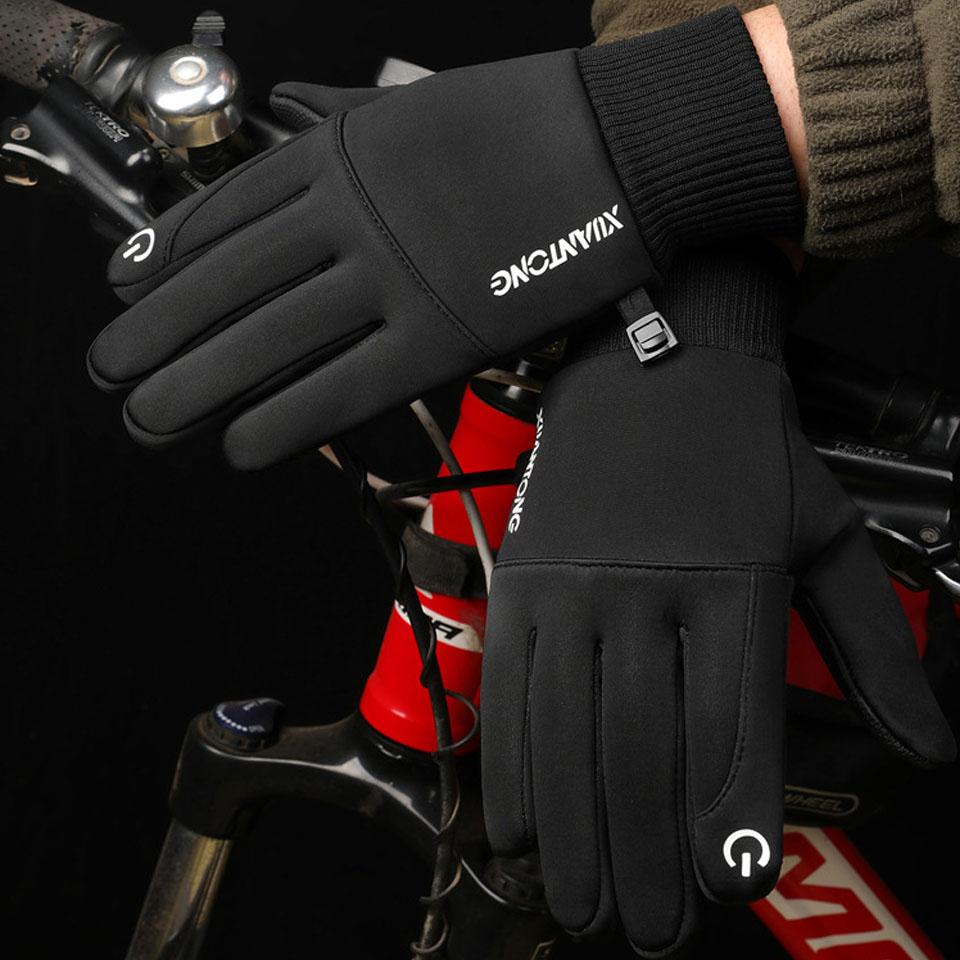 Durable And Safe Getinfit Cycling Gloves Autumn Winter Add Fleece Warmth Anti-Slip Touch Screen Run Mountain Climbing Skiing Waterproof Windproof