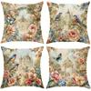 Magpie Flower Pattern Home Decor Pillowcase Bedroom Living Room Sofa Decoration Polyester Cushion Cover With Zipper