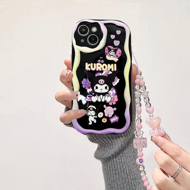 Kuromi Hello Kitty Chain Holder Casing For Xiaomi Redmi 15C 15 Note 15 Pro Plus 5G 14C 13C 12 Note 14 13 Pro Plus 5G Phone Case