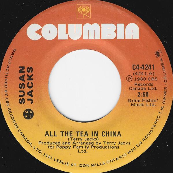 

7inch Record SUSAN JACKS - All The Tea In China C44241 COLUMBIA 1980 Canada Pop Used