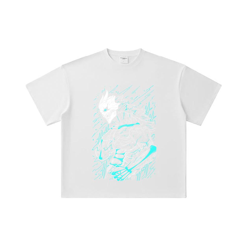 260 GSM Double Yarn 32 Count 100% Cotton Kaiju No 8 V8 Kafka Print Unisex Heavy Cotton T Shirt