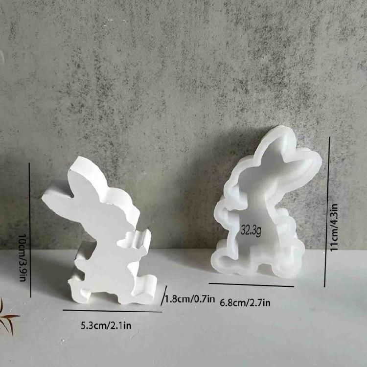 Easter Rabbit Resin Mold 3D Rabbit Silicone Mould Gypsum Ornament Epoxy Resin