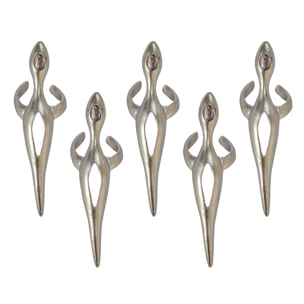 Gothic Punk Dunkler Fingerring Verstellbarer Legierungs-Fingerspitzenring Accessoire für Subkultur-Enthusiasten und Cosplay-Event