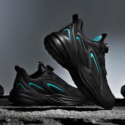 Men's Shoes Four Seasons Large Size Sneakers Breathable Junior High School Students Running Shoes Casual Running Shoes Youth Rotating Buckle Sneakers