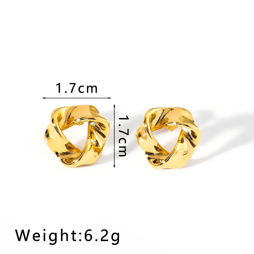 2025 Summer Geometric Swisted Earrings For Women Stainless Steel Pierce Stud
