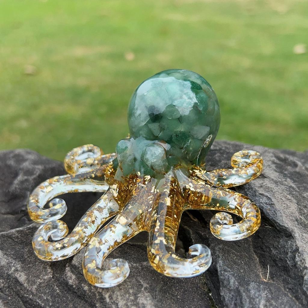 Octopus Ornament Natural Stone Agates Lapis Lazuli Carved Home Decoration Christmas And Halloween Gifts 45x100 Mm