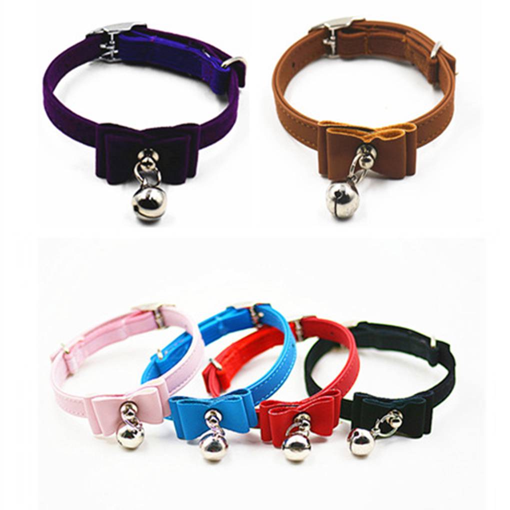 Soft Pet Cat Kitten Puppy Collar Adjustable Safety Buckle Neck Strap Bell