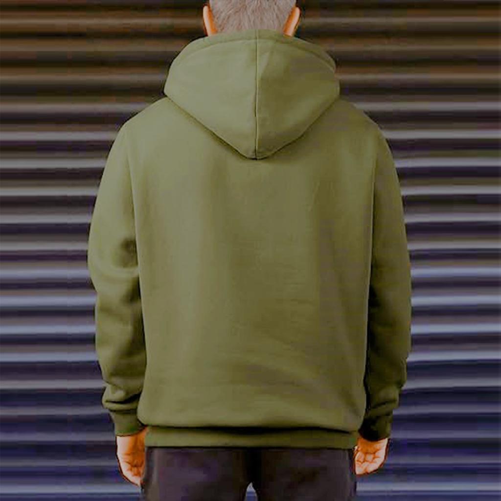 Men's Casual Solid-color Hooded Long-sleeved Pocket Sweatshirt, Men's Fleece And Thickened Warm Semi-zippered Sweatshirt Jacket