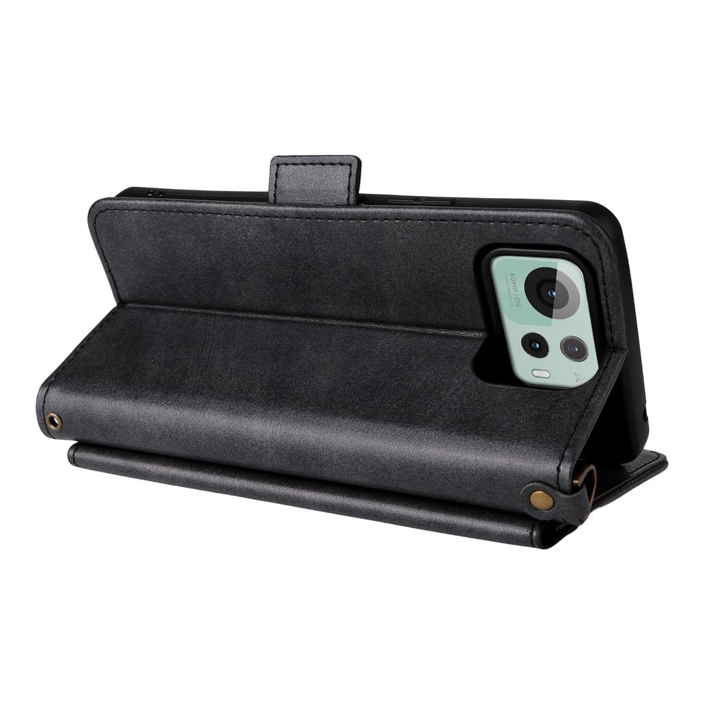 For Asus Zenfone 12 Ultra 5G Leather Case Magnetic Closure Wallet Stand Phone Cover with Crossbody Strap