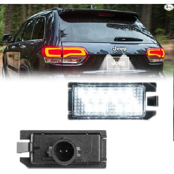 2x LED License Plate Light Assembly, Tag Lamps for Compass 2014-2017