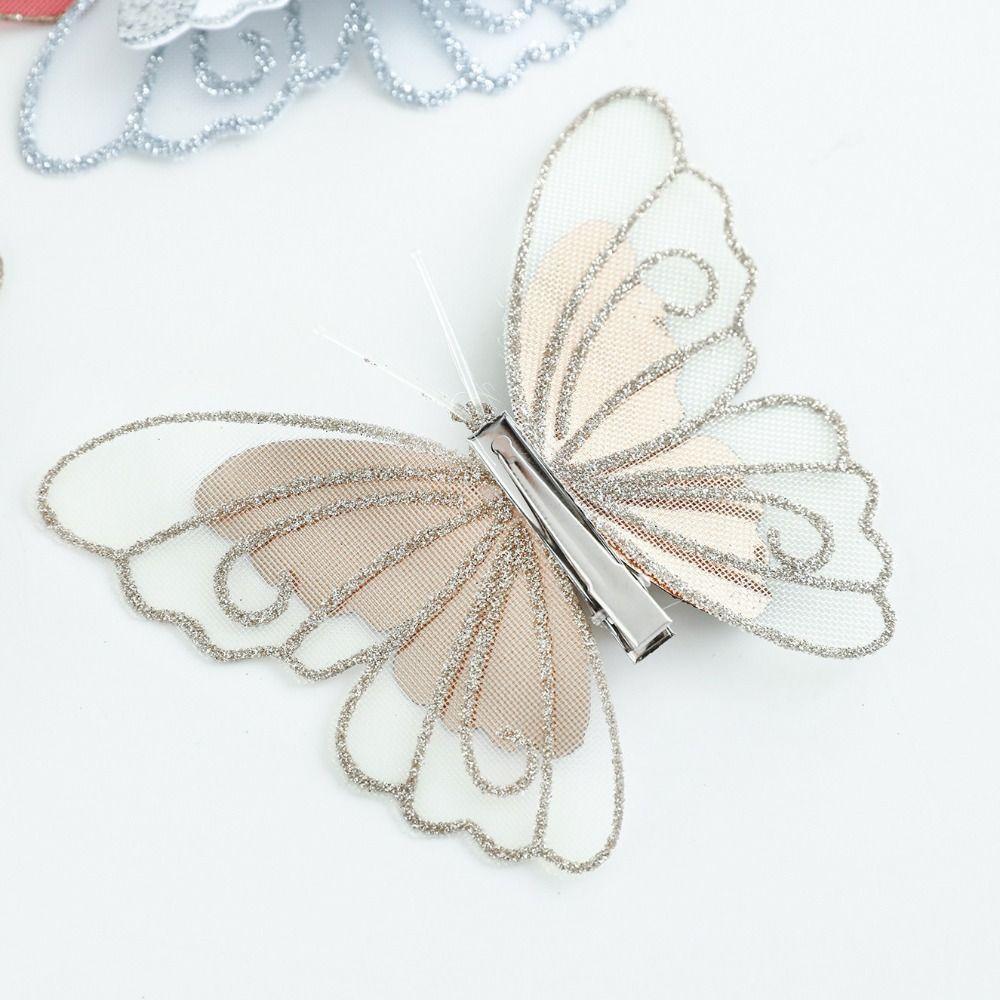Simulation Butterfly Christmas Glitter Butterfly Ornament Party Supplies