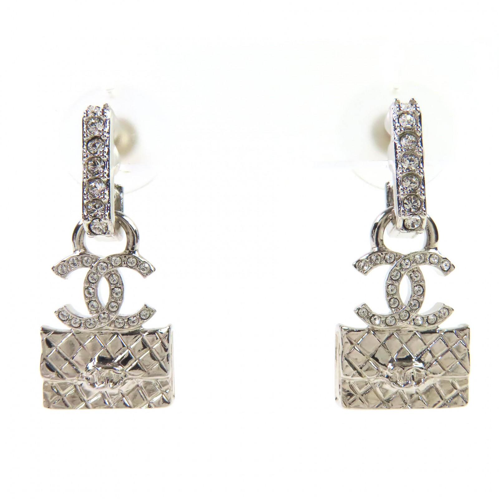 

Excellent CHANEL Pierce COCO Mark Matelasse Bag Rhinestone Pierce ABB537 A23N Used