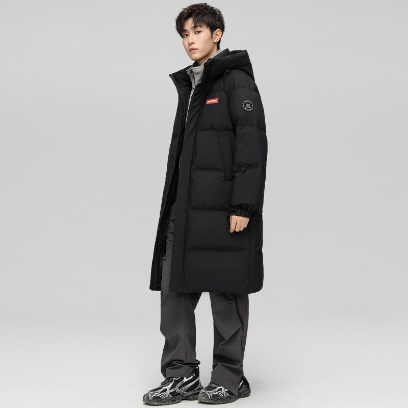 Zima Nowa Długość do kolan z kapturem Średniej długości Unisex Kurtka bawełniana dla pary Pogrubiony Ciepły Modny Płaszcz