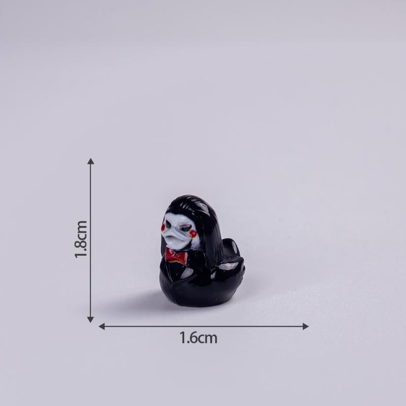 10Pcs Mini Halloween Pumpkin Duck Micro Landscape Resin Ornament Devil Duck Halloween Carnival Party Gift Home Desktop Decoratio