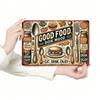 Vintage Tin Sign "Good Food Good Mood" 12x8 Inch Retro Metal Wall Art for Kitchen Decor, Rustic Cafe Restaurant Wall Decor, Vint