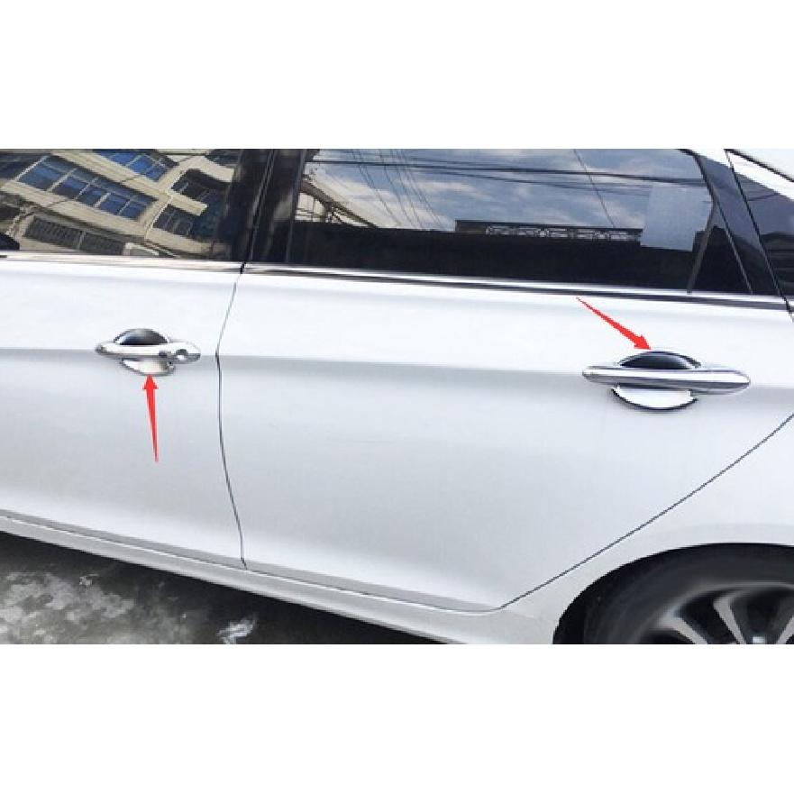 Style Chrome Outside Door Bowl Cup Cover Trim 4PCS For Hyundai Sonata 2011-2014