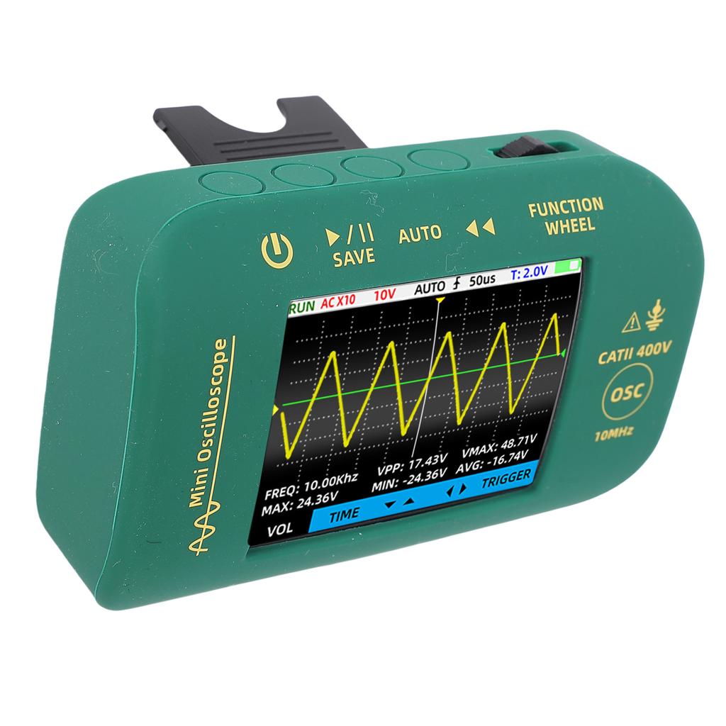 Handheld Digital Oscilloscope 2.8 Inch LCD Screen 10MHz Bandwidth 48MSa S Sampling Rate Portable Oscilloscope