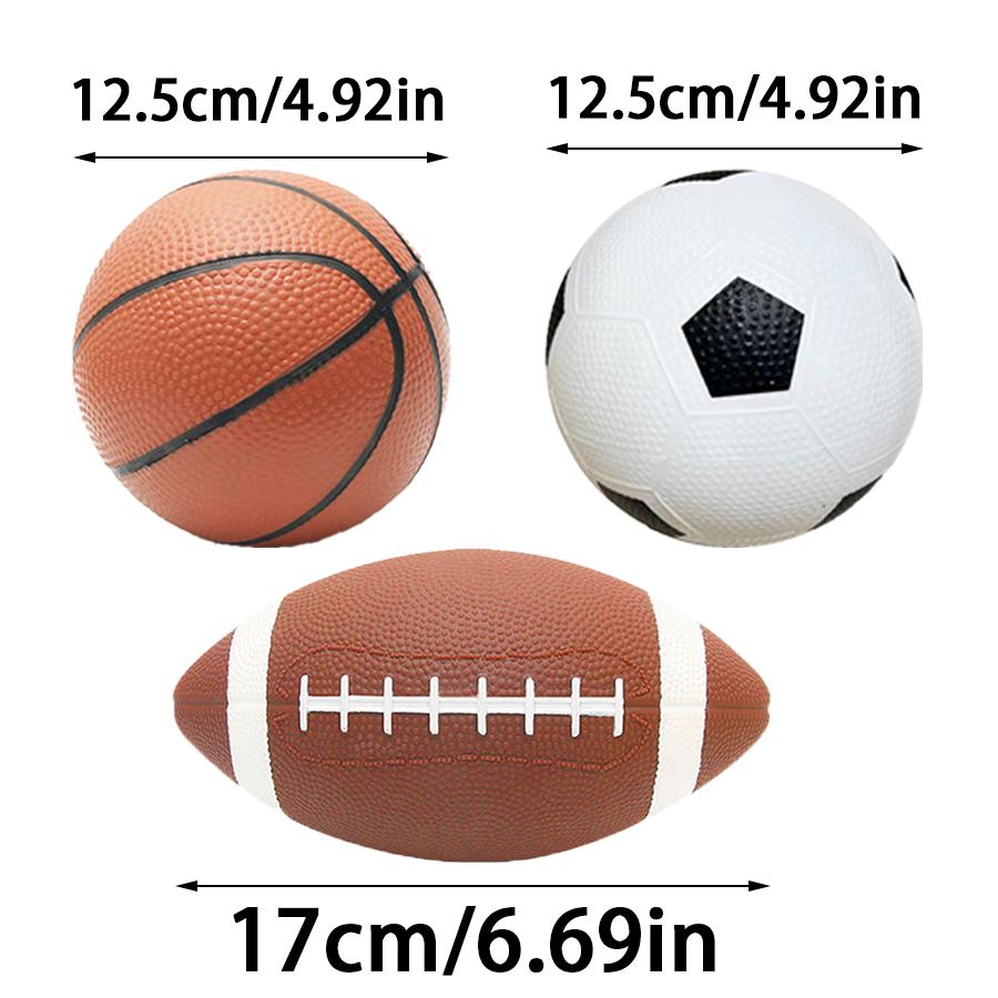 1 Stück Mini aufblasbarer Rugby & Basketball & Fußball Langlebige Trainingsspielzeuge für Hunde Interaktives Apportierspiel Kauspielzeug XJM