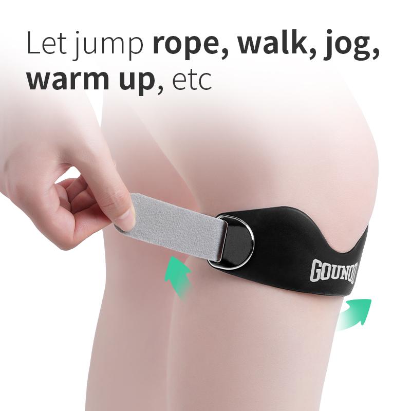 1PC/2PC GOUNOD Knee Strap for Support Knee  Basketball Stabilizer Brace Silicone Band Elasticity Fixed Supportion Patellar Ring