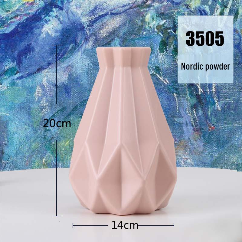 Nordic-Style Creative Plastic Vase: Multi-Color & Design Options for Green Plants & Dried Flowers