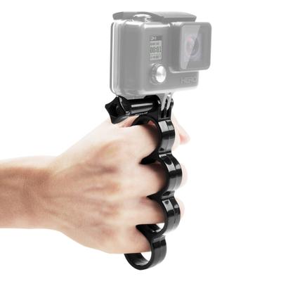 PULUZ Empuñadura de Nudillos de Plástico de Mano Anillo de Agarre para Dedos Montura para Monopie Trípode con Tornillo de Pulgar para GoPro, Insta360, DJI y Otras Cámaras de Acción(Negro)