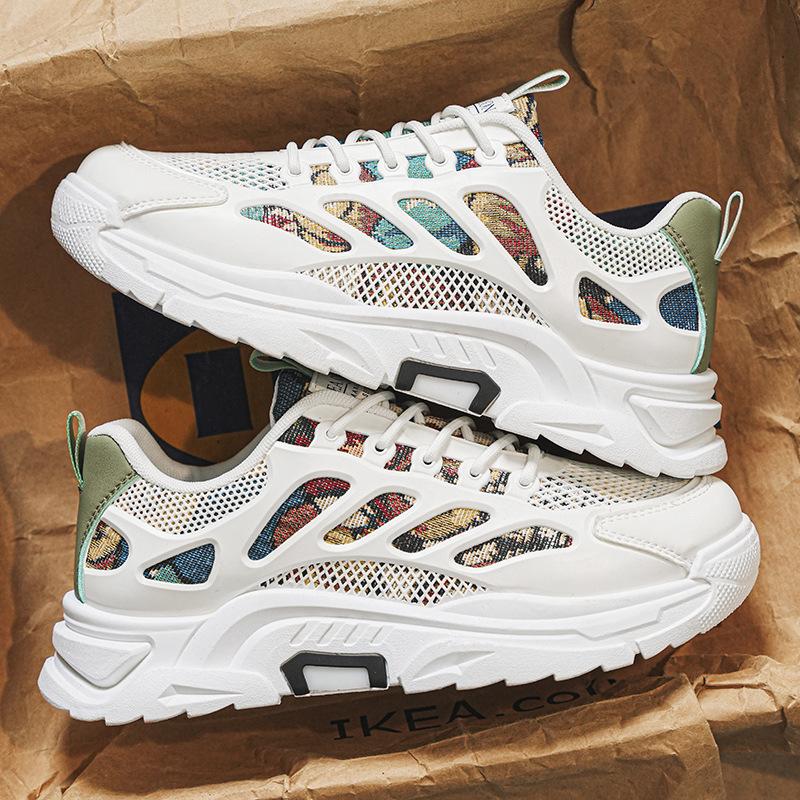 

Мужская обувь 2025 лето новая универсальная сетчатая дышащая молодежная личность толстая подошва увеличивающая рост спортивный стиль повседневная обувь тренд 44