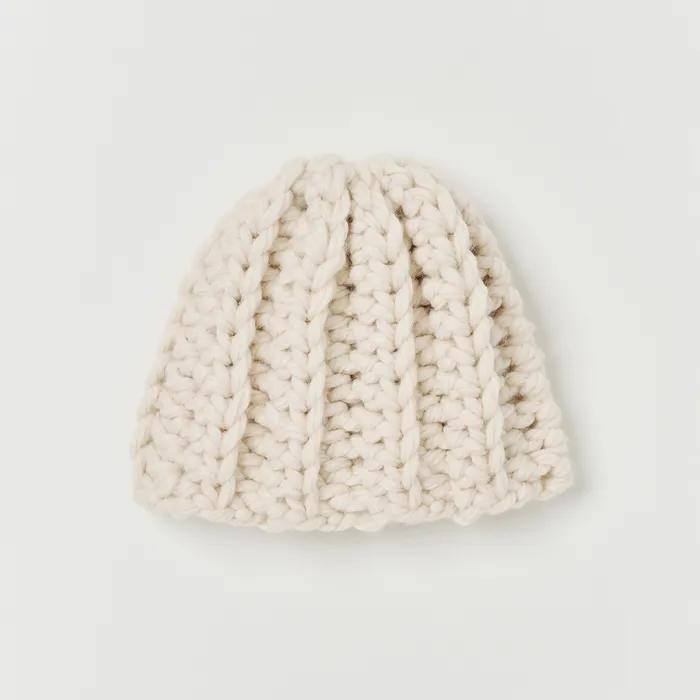HANDMADE CHUNKY BEANIE IN IVORY