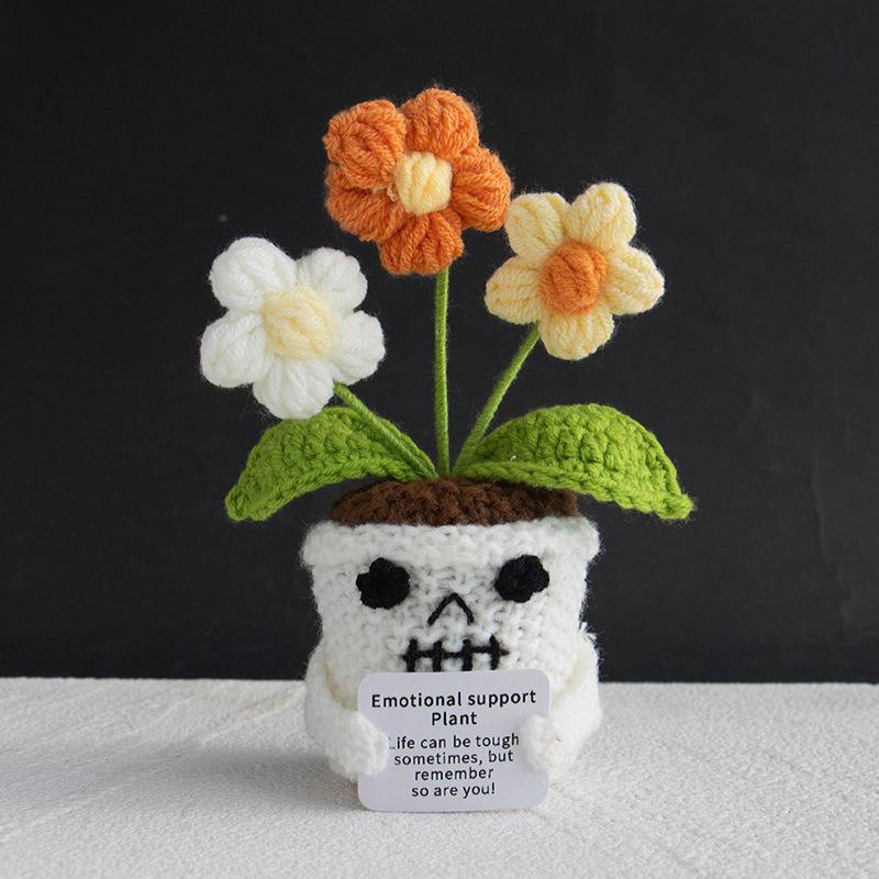 Halloween Positive Energy Knit Ghost Doll Ornament