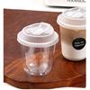 10 Stück Transparente Kaffeebecher mit Deckeln U-förmige Einwegbecher für Heißgetränke Milchtee zum Mitnehmen