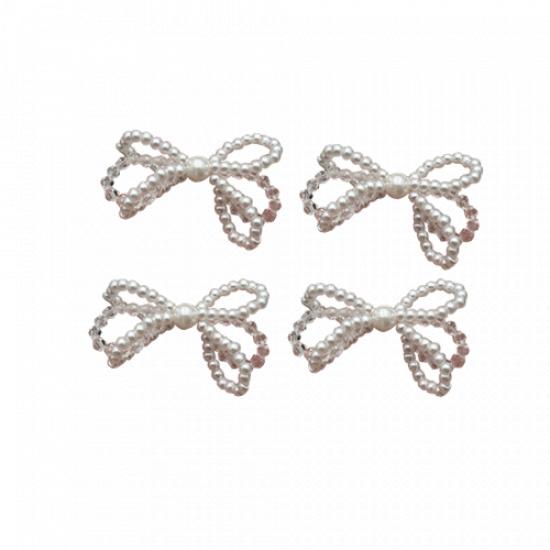 10X DIY Crystal Beads Bow Decor Pendant Clothing Earrings Hat Bow Sew Accessory