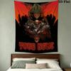 Custom Name Doom Pattern Wall Tapestry Aesthetic Wall Hanging Printed Fabric Blanket Decorative Tapestries for Bedroom Living Room Home Decor