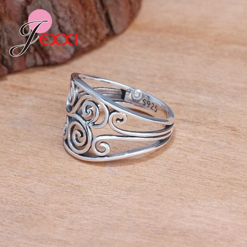 Jexxi Vintage Ancient Egyptian Sliver Color Finger Rings Women Men Fashion Talisman Jewelry