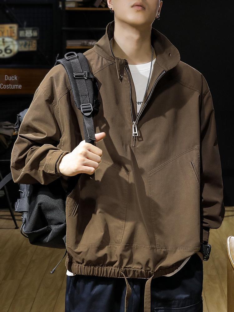 

Men s 2023 Waterproof Coffee Workwear Jacket - Autumn/Winter Collection, Large Size L кофейный