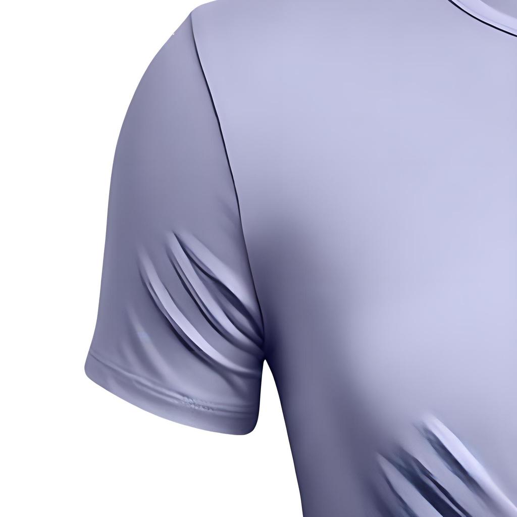 Under Armour UA Motion Crossover Solid Logo Knot Design Round Neck Short Sleeve T-Shirt Women Tops Light-Blue Purple 1383647-539