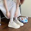 Casual spring and summer Forrest Gump shoes step on little white shoes, women's feces feel mesh breathable yellow leather mesh shoes 2025 new th