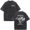 Brothers in Arms T-Shirt Vintage Gewaschen Beidseitiger Druck Oversized Streetwear Herren Damen Sommer Baumwolle Kurzarm Spiel Tee