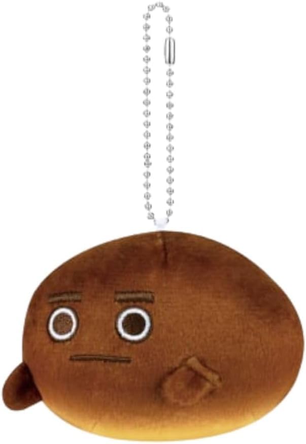 Fuji'pan Plush Toy with Ball Chain, Neobata-kun and Friends, Approx. 8cm, Single Item: Brown Sugar Don