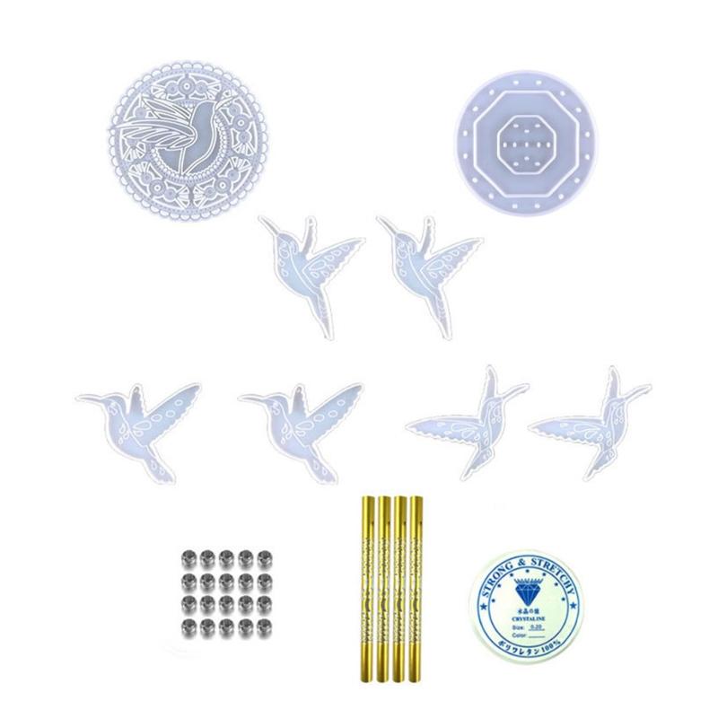 Silicone Resin Mold DIY Set for Wind Chime Resin Casting Silicone Resin Wind Chimes Mold Home Décor Resin Craft Supplies чистый