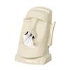 SALUDABLE Moai Statue Tissue Case/Box, Fun Merchandise, Birthday Gift (White)