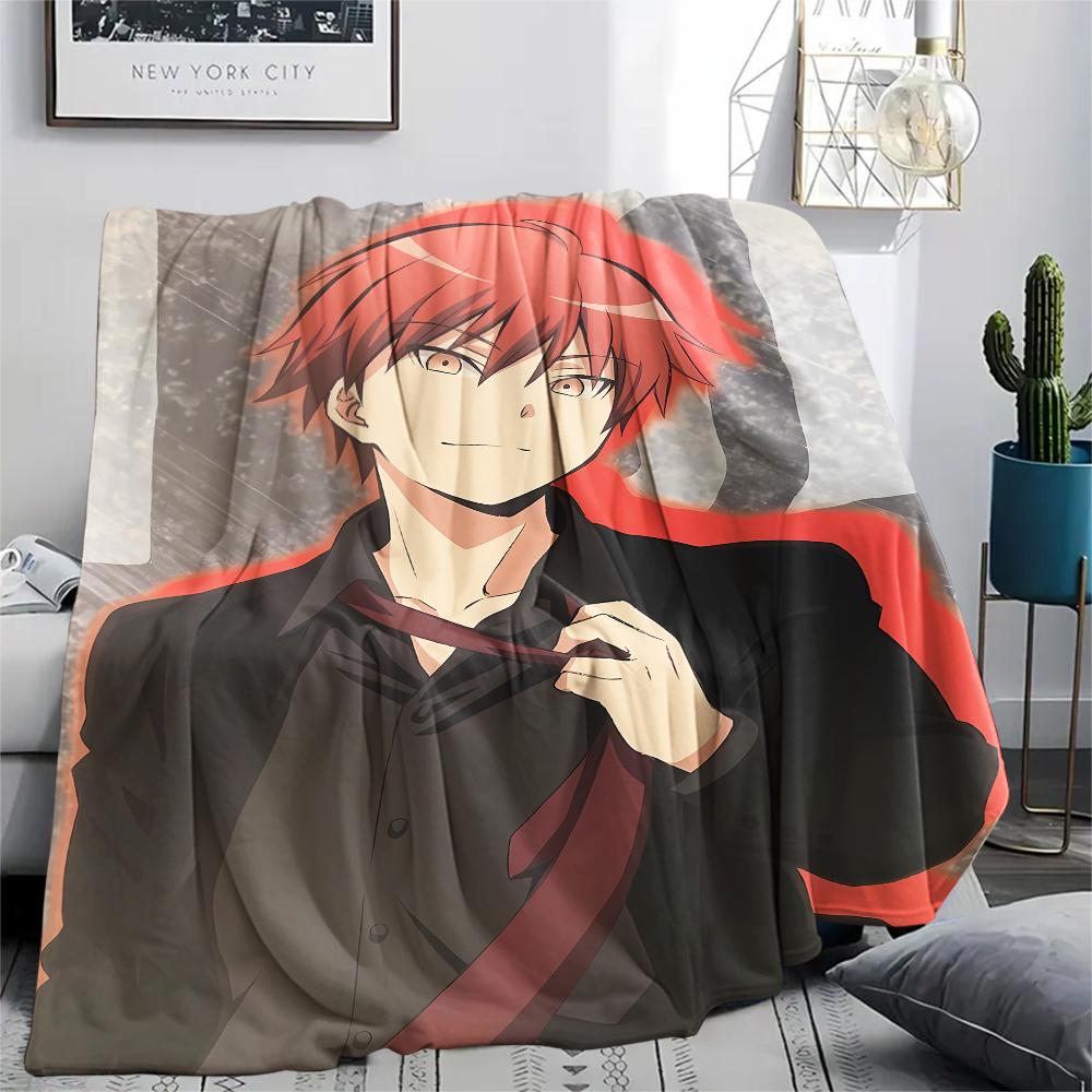 1 szt. Koc flanelowy z nadrukiem z Ansatsu Kyōshitsu, Wysoka jakość, Na wszystkie pory roku, Wystrój domu, Ciepło i komfort, Idealny na prezenty świąteczne