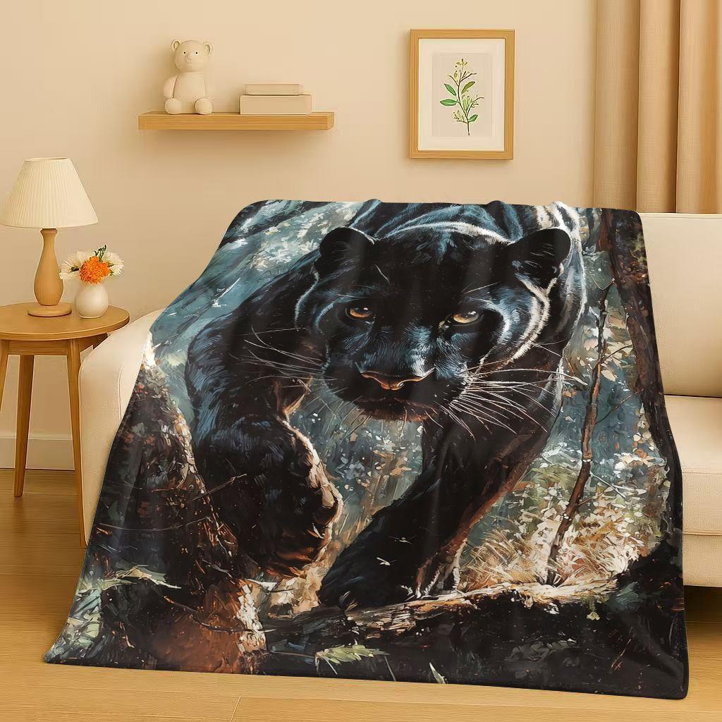 3D Cheetah Leopard Beast Flannel Blanket,Ultra Soft Warm Plush Throw for Home Bedroom Bed Sofa Cover Office Travel Camping Gift