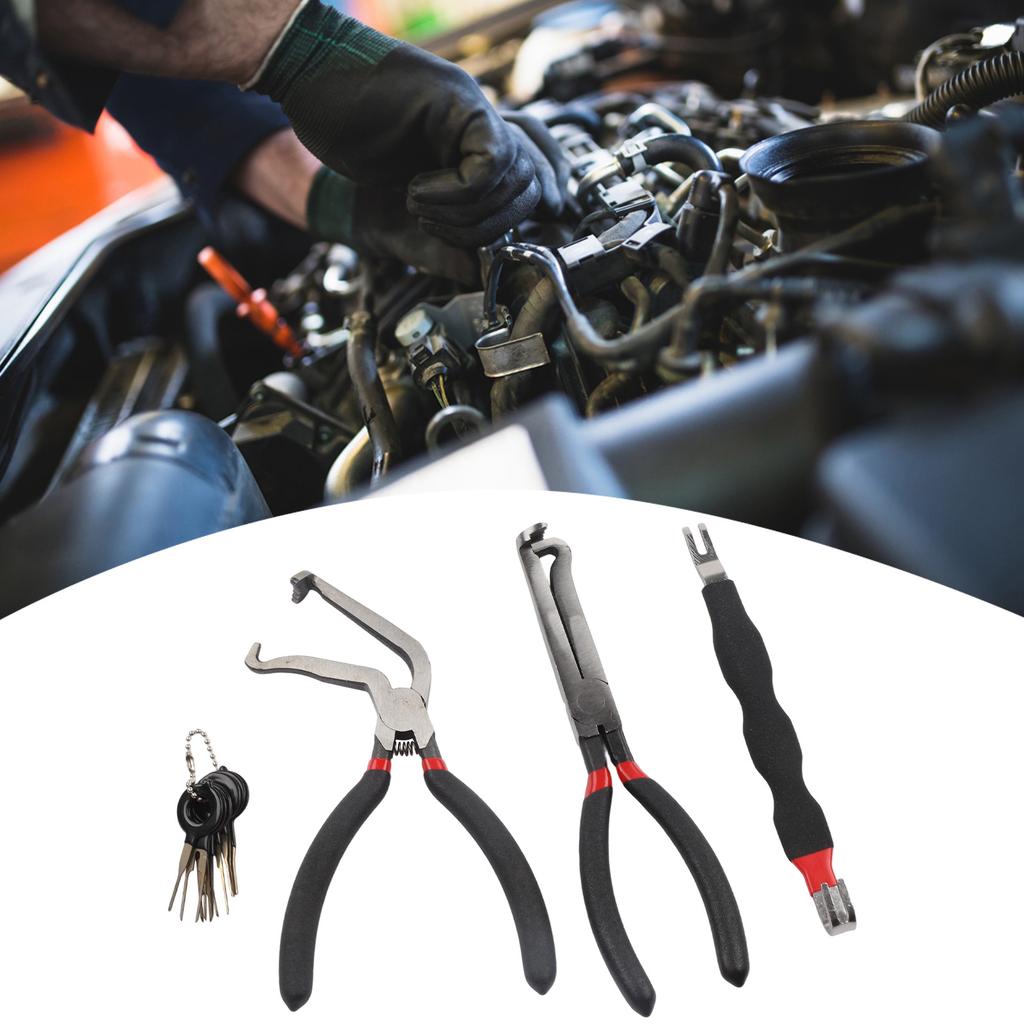 3Pcs Car Electrical Disconnect Pliers With 8 Pcs Terminal Removal Tools Automotive Electrical Disconnect Pliers