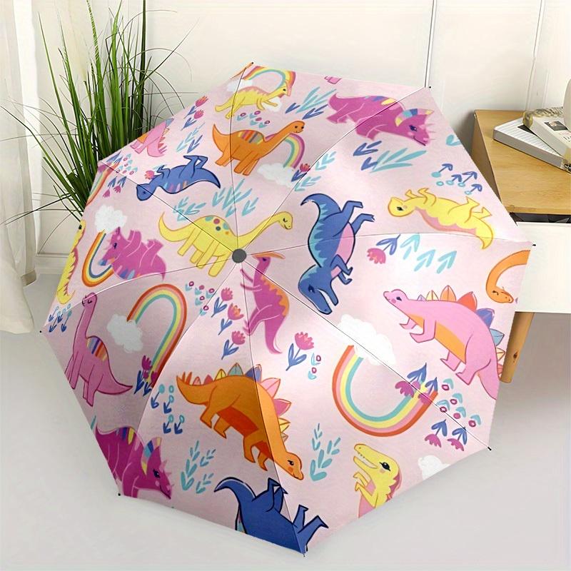 1pc Dinosaur, Rainbow Automatic Umbrella 8-Bone Design Compact Gear for Outdoor Travel, Perfect Holiday Gift  Y250827054