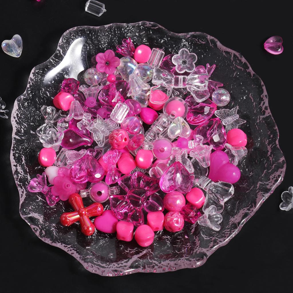 30g/lot Polychrome Acrylic Beads Star Heart Butterfly Mixed Y2K Loose Spacer Bead for Jewelry Making DIY Bracelets Necklace
