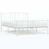 VidaXL Cadre de lit métal avec tête de lit-pied de lit blanc 140x190cm 352547