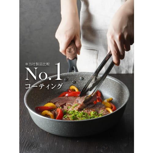 Wahei Freiz Durable, Heavy Duty Deep Frying Pan, Stir-Fry Pot, 28cm, Deep and Safe, IH/Gas Compatible, Easy Long RB-2149