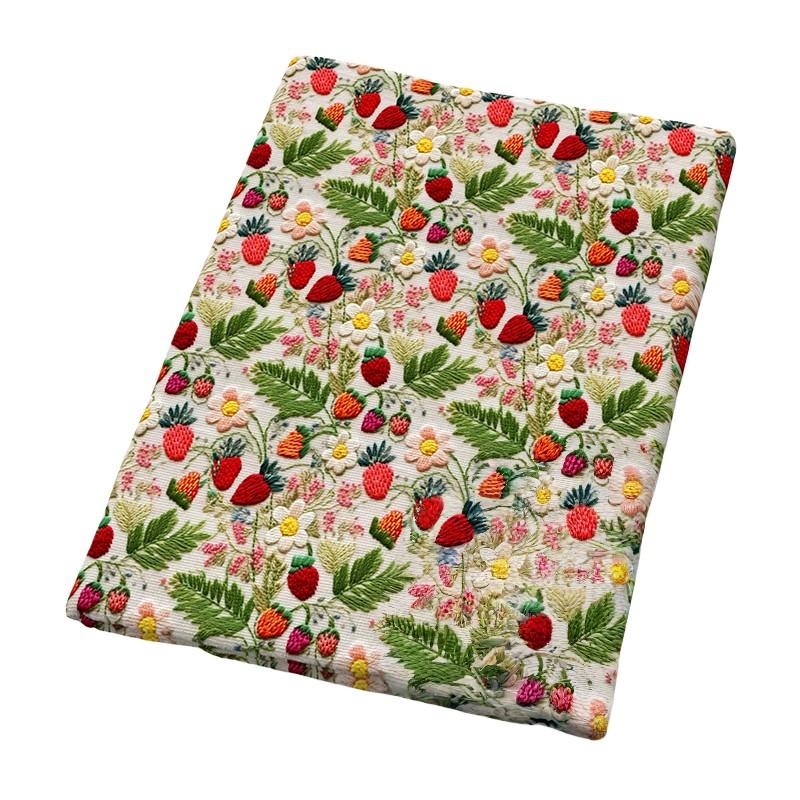 50x145cm Strawberry Flower Printed Material DIY Clothing Fabric Tablecloth Decorative Cloth Wedding Party Dress Clothing Supplie