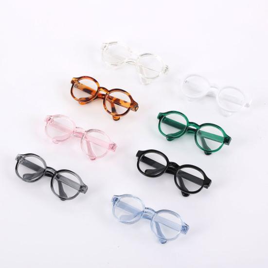 Mini Doll Glasses Small Pets Sunglasses Trendy Round Frame Glasses Doll Eyewear Accessories for Photo Shoots Costume