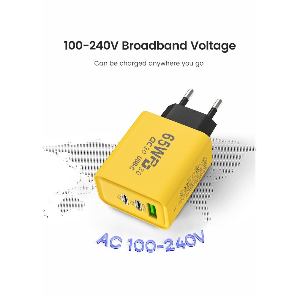 PD 65W 120W Type C Charger Quick Charge 3.0 Power Adapter For iPhone 14 13 12 Samsung Xiaomi Huawei Portable Wall Phone Charger